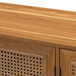 Kirklands Home Cabinets & Sideboards|Cane Wood Storage Media Cabinet Tan