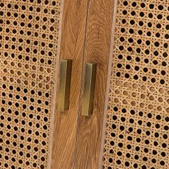 Kirklands Home Cabinets & Sideboards|Cane Wood Storage Media Cabinet Tan