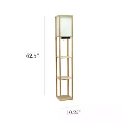 Kirklands Home Floor Lamps|Etagere Shelf Charging Floor Lamp Tan