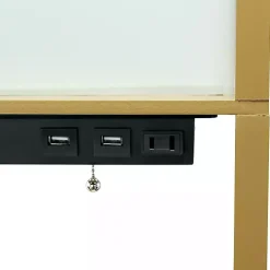 Kirklands Home Floor Lamps|Etagere Shelf Charging Floor Lamp Tan