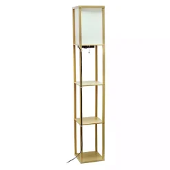 Kirklands Home Floor Lamps|Etagere Shelf Charging Floor Lamp Tan