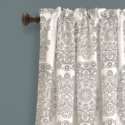 Kirklands Home Curtains & Drapes|Evie Medallion Curtain Panel Set, 95 in. Tan