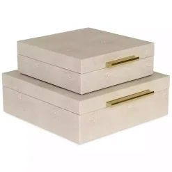 Sale Faux Shagreen 2-pc. Square Decorative Boxes Baskets & Boxes