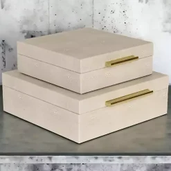 Sale Faux Shagreen 2-pc. Square Decorative Boxes Baskets & Boxes