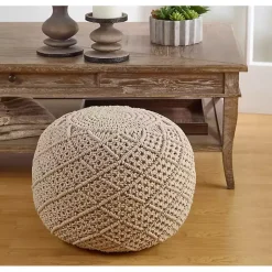 Macrame Cotton Pouf Poufs & Floor Cushions