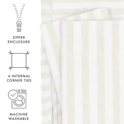 Kirklands Home Duvets|Tan Rugged Stripe 2-pc. Twin Duvet Cover Set