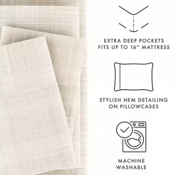 Kirklands Home Bed Sheets|Soft Thatch 3-pc. Twin Sheet Set Tan