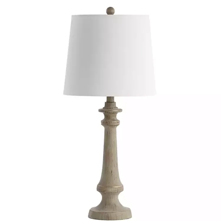 Kirklands Home Table Lamps|Tan Tapered Column Rhett Table Lamp White
