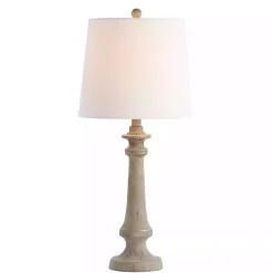 Kirklands Home Table Lamps|Tan Tapered Column Rhett Table Lamp White