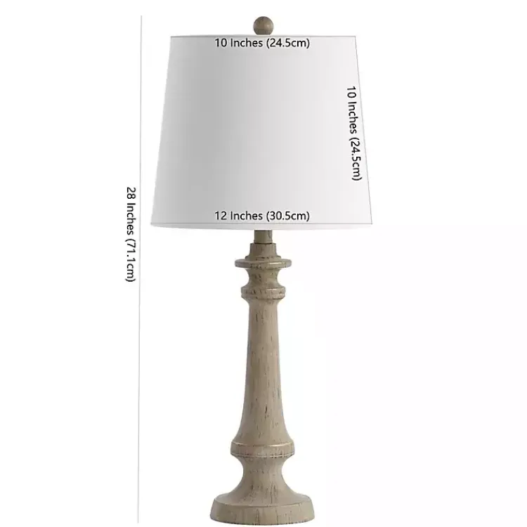 Kirklands Home Table Lamps|Tan Tapered Column Rhett Table Lamp White