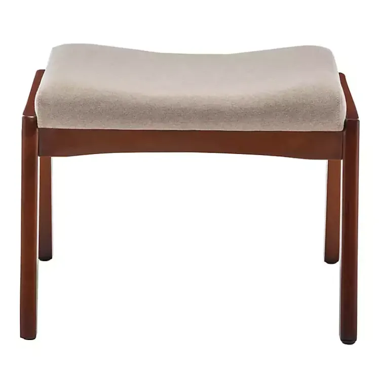 Kirklands Home Benches & Ottomans|Upholstered Natasha Ottoman Stool Tan