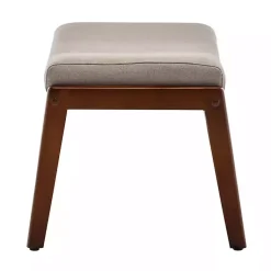 Kirklands Home Benches & Ottomans|Upholstered Natasha Ottoman Stool Tan