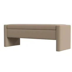 Kirklands Home Benches & Ottomans|Velvet Upholstered Modern Storage Bench Tan