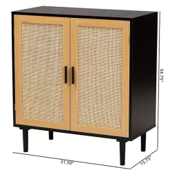 Kirklands Home Cabinets & Sideboards|Tara Two-Tone Espresso Rattan Cabinet