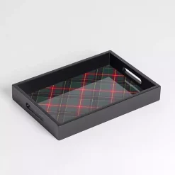 Tartan Plaid Wooden Tray Decorative Trays