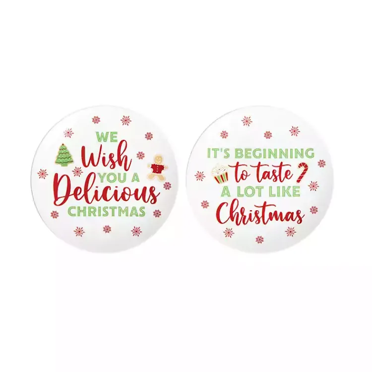Kirklands Home Serving & Entertaining|Tastes Like Christmas Ceramic Plates, Set of 2