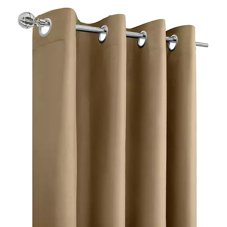 Kirklands Home Curtains & Drapes|Taupe Alpine Blackout Curtain Panel, 95 in. Tan