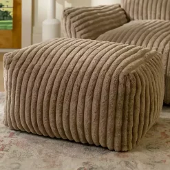 Kirklands Home Benches & Ottomans|Taupe Comfy Foam Lounge Ottoman Brown