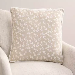 Taupe Embroidered Claudia Pillow Pillows