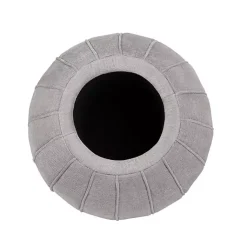 Kirklands Home Benches & Ottomans|Taupe Rounded Oval Storage Ottoman Gray