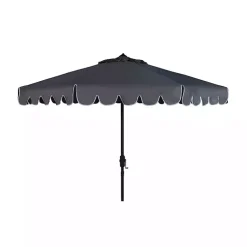 Kirklands Home Outdoor Accent Furniture|Taupe Scallop Tilt Crank 9 ft. Outdoor Umbrella Gray