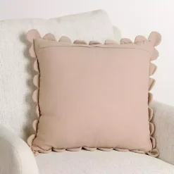 Taupe Scalloped Edge Pillow Pillows
