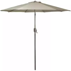 Kirklands Home Outdoor Accent Furniture|Taupe Tilt Hand Crank Outdoor Umbrella