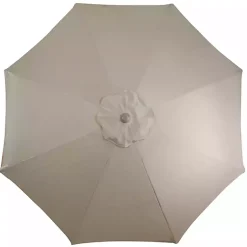 Kirklands Home Outdoor Accent Furniture|Taupe Tilt Hand Crank Outdoor Umbrella