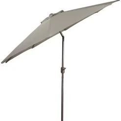 Kirklands Home Outdoor Accent Furniture|Taupe Tilt Hand Crank Outdoor Umbrella