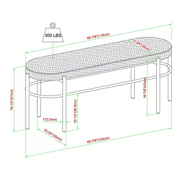 Kirklands Home Benches & Ottomans|Taupe Upholstered Gold Metal Leg Bench Gray