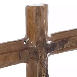 Best Teak Wood Floating Cross Tabletop Sculpture Statues & Figurines