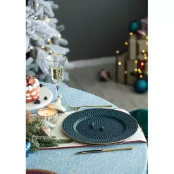 Kirklands Home Serving & Entertaining|Teal and Gold Hobnail Chargers, Set of 4 Blue