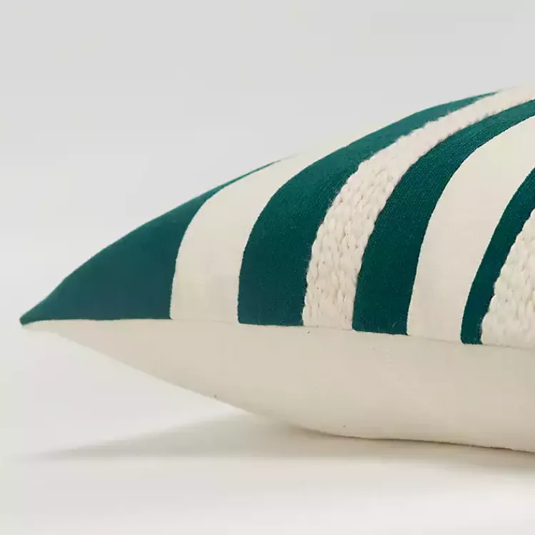 Online Teal and Ivory Ozzy Striped Pillow Pillows