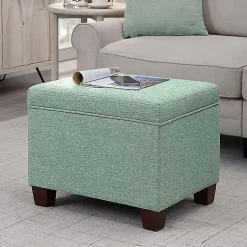 Kirklands Home Benches & Ottomans|Teal Madison Storage Ottoman Blue