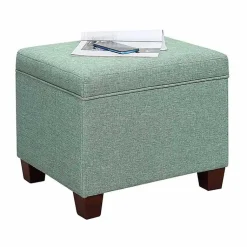 Kirklands Home Benches & Ottomans|Teal Madison Storage Ottoman Blue