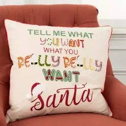 Outlet Tell Me What You Want Santa Christmas Pillow Christmas Pillows