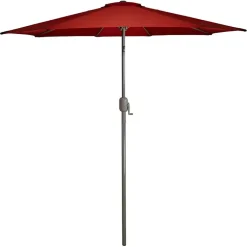 Kirklands Home Outdoor Accent Furniture|Terracotta 8 ft. Hand Crank Tilt Umbrella Red