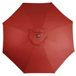 Kirklands Home Outdoor Accent Furniture|Terracotta 8 ft. Hand Crank Tilt Umbrella Red