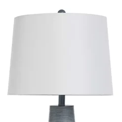 Kirklands Home Table Lamps|Textured Denim Blue Tapered Table Lamp White