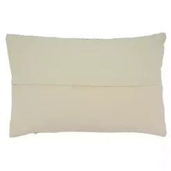 Textured Ivory Fringe Lumbar Throw Pillow Pillows