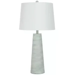 Kirklands Home Table Lamps|Textured Light Blue Tapered Table Lamp White