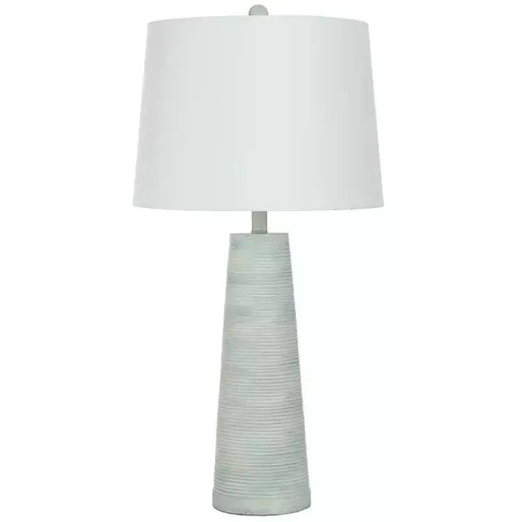 Kirklands Home Table Lamps|Textured Light Blue Tapered Table Lamp White