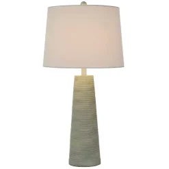 Kirklands Home Table Lamps|Textured Light Blue Tapered Table Lamp White