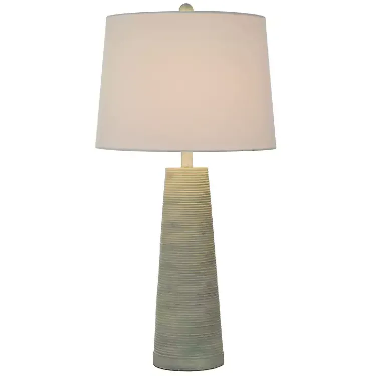 Kirklands Home Table Lamps|Textured Light Blue Tapered Table Lamp White