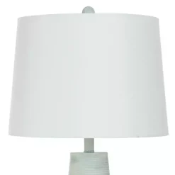 Kirklands Home Table Lamps|Textured Light Blue Tapered Table Lamp White