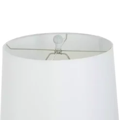 Kirklands Home Table Lamps|Textured Light Blue Tapered Table Lamp White