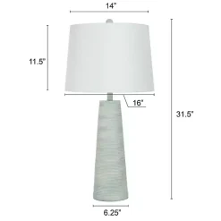 Kirklands Home Table Lamps|Textured Light Blue Tapered Table Lamp White