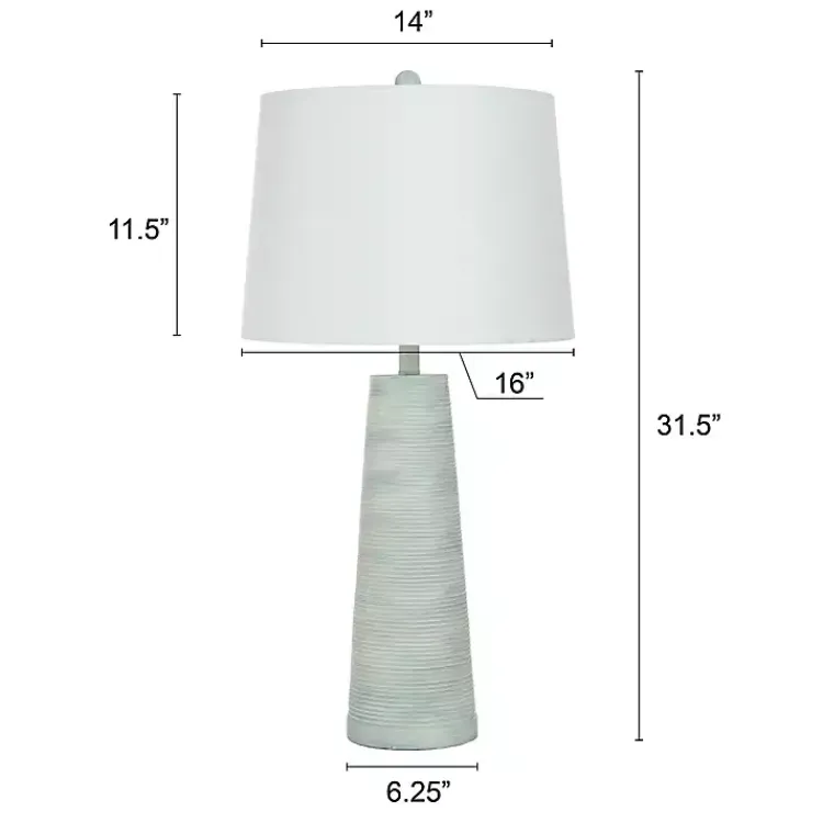 Kirklands Home Table Lamps|Textured Light Blue Tapered Table Lamp White