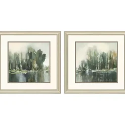 Kirklands Home Framed Art|Textured Treeline Framed Art Prints, Set of 2 Blue