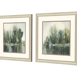 Kirklands Home Framed Art|Textured Treeline Framed Art Prints, Set of 2 Blue